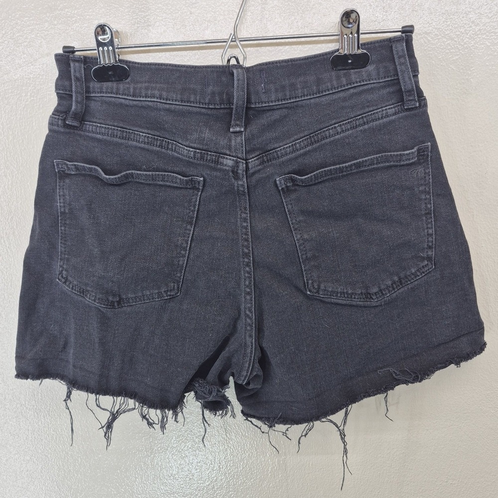 Madewell High Rise Denim Shorts Womens 27 Charcoal Black Cut-Off Stretch - Picture 2 of 7